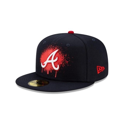 Atlanta Braves Gorra | New Era MLB Drip Front 59fifty Fitted Cap Mexico - Azules